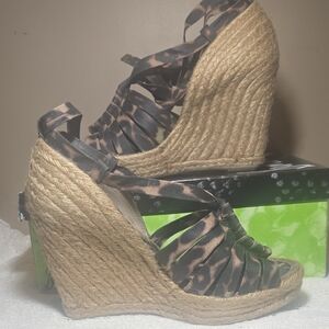 Sam Edelman Leopard Print Espadrille Wedge Sandals - Leopard Print